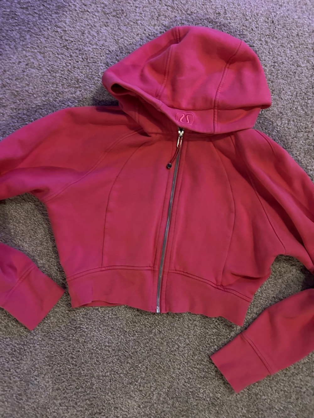 lululemon Scuba Full-Zip Cropped Hoodie Lip Gloss Pink discontinued color - Picture 7 of 8